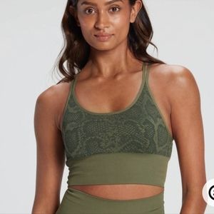 Mp‎ snakeskin green women's seamless sports bra size XL